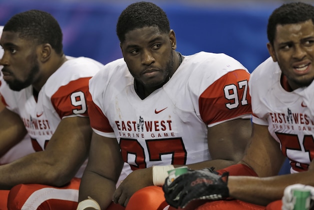 East defensive tackle Javon Hargrave (97), of South Carolina State, during the East West Shrine football game Saturday, Jan. 23, 2016, in St. Petersburg, Fla. (AP Photo/Chris O'Meara)