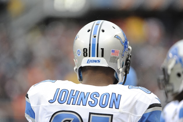 CHICAGO, IL- JANUARY 03: Calvin Johnson #81 of the Detroit Lions during the third quarter of a game against the Chicago Bears on January 3, 2016 at Soldier Field in Chicago, Illinois.  (Photo by David Banks/Getty Images)