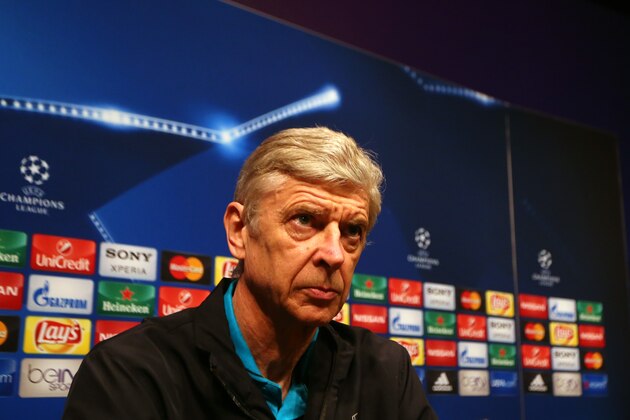 BARCELONA, SPAIN - MARCH 15:  Arsene Wenger manager of Arsenal faces the media during a press conference ahead of their UEFA Champions League round of 16 second leg match against FC Barcelona at Camp Nou on March 15, 2016 in Barcelona, Spain.  (Photo by Catherine Ivill - AMA/Getty Images)