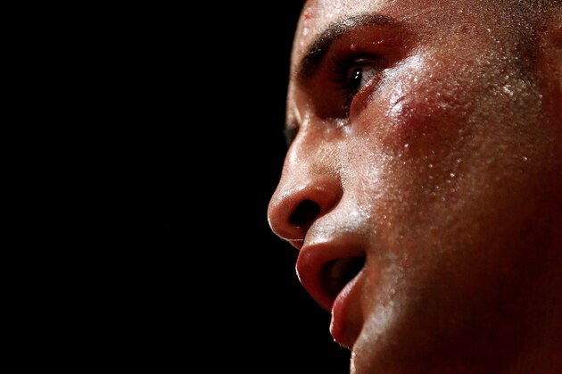 SHEFFIELD, UNITED KINGDOM - MAY 12:  Kid Galahad during his WBC International Super Bantamweight Championship bout with Josh Wale at Hillsborough Leisure Centre on May 12, 2012 in Sheffield, England  (Photo by Scott Heavey/Getty Images)