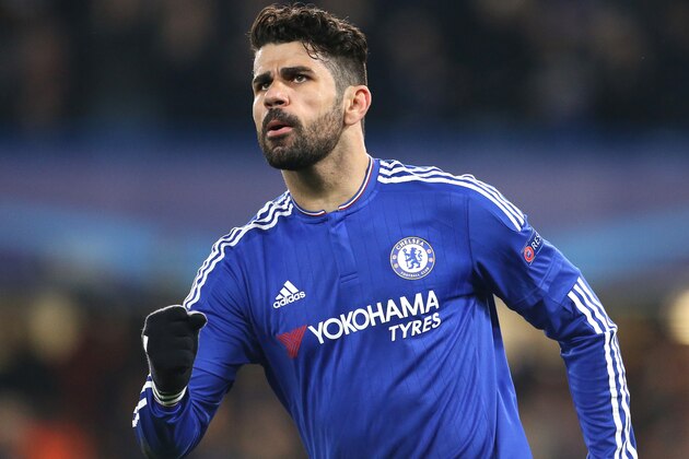 LONDON, ENGLAND - MARCH 9: Diego Costa of Chelsea celebrates his goal during the UEFA Champions League round of 16 second leg match between Chelsea FC and Paris Saint-Germain at Stamford Bridge stadium on March 9, 2016 in London, England. (Photo by Jean Catuffe/Getty Images)