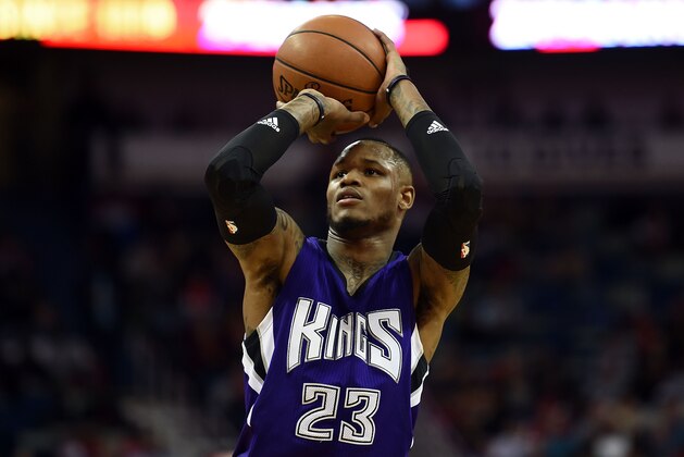 NEW ORLEANS, LA - JANUARY 28:  Ben McLemore #23 of the Sacramento Kings shoots a free throw during a game against the New Orleans Pelicans at the Smoothie King Center on January 28, 2016 in New Orleans, Louisiana. The Pelicans defeated the Kings 114-105. NOTE TO USER: User expressly acknowledges and agrees that, by downloading and or using this photograph, User is consenting to the terms and conditions of the Getty Images License Agreement.  (Photo by Stacy Revere/Getty Images)
