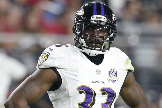 Baltimore Ravens strong safety Will Hill (33) during an NFL football game against the Arizona Cardinals, Monday, Oct. 26, 2015, in Glendale, Ariz. (AP Photo/Rick Scuteri)
