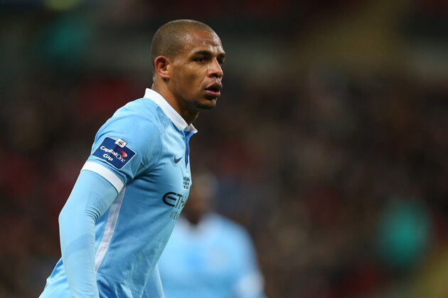 LONDON, ENGLAND - FEBRUARY 28 :  Fernando of Manchester City during the Capital One Cup Final match between Liverpool and Manchester City at Wembley Stadium on February 28, 2016 in London, England.  (Photo by Catherine Ivill - AMA/Getty Images)