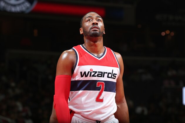WASHINGTON, DC  - MARCH 16: John Wall #2 of the Washington Wizards during the game against the Chicago Bulls on March 16, 2016 at Verizon Center in Washington, District of Columbia. NOTE TO USER: User expressly acknowledges and agrees that, by downloading and or using this Photograph, user is consenting to the terms and conditions of the Getty Images License Agreement. Mandatory Copyright Notice: Copyright 2016 NBAE (Photo by Stephen Gosling/NBAE via Getty Images)
