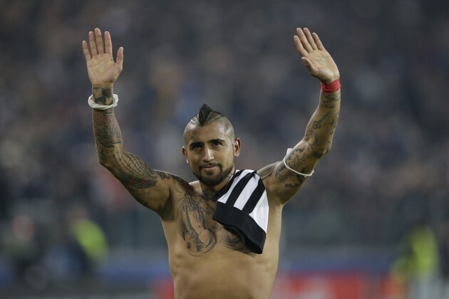 Bayern's Arturo Vidal after the Champions League, round of 16, first-leg soccer match between Juventus and Bayern Munich at the Juventus stadium in Turin, Italy, Tuesday, Feb. 23, 2016. (AP Photo/Luca Bruno)