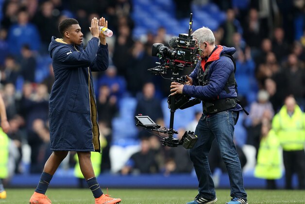 LIVERPOOL, ENGLAND - MARCH 19: Alex Iwobi of Arsenal during the Barclays Premier League match between Everton and Arsenal at Goodison Park on March 19, 2016 in Liverpool, England.  (Photo by James Baylis - AMA/Getty Images)