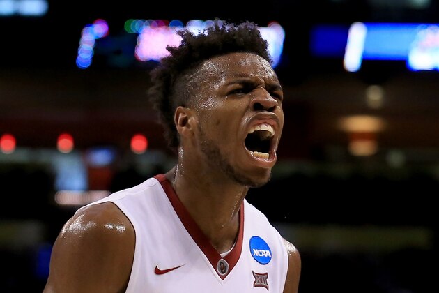 OKLAHOMA CITY, OKLAHOMA - MARCH 18:  Buddy Hield #24 of the Oklahoma Sooners reacts in the second half while taking on the Cal State Bakersfield Roadrunners in the first round of the 2016 NCAA Men's Basketball Tournament at Chesapeake Energy Arena on March 18, 2016 in Oklahoma City, Oklahoma.  (Photo by Tom Pennington/Getty Images)