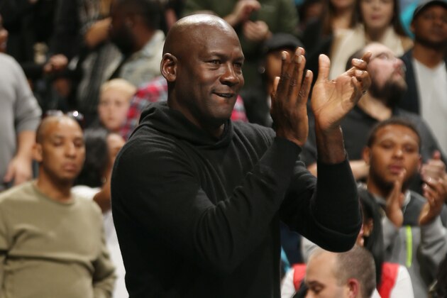 CHARLOTTE, NC - NOVEMBER 25: Hornets owner Michael Jordan during the game against the Washington Wizards during the game on November 25, 2015 at Time Warner Cable Arena in Charlotte, North Carolina. NOTE TO USER: User expressly acknowledges and agrees that, by downloading and or using this Photograph, user is consenting to the terms and conditions of the Getty Images License Agreement. Mandatory Copyright Notice: Copyright 2015 NBAE (Photo by Kent Smith/NBAE via Getty Images)