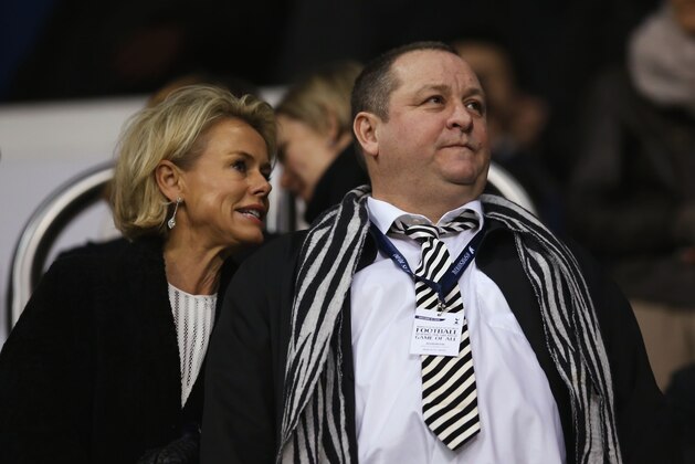 LONDON, ENGLAND - DECEMBER 13:  Newcastle United owner Mike Ashley and Linda Ashley (L) look on from the stand prior to the Barclays Premier League match between Tottenham Hotspur and Newcastle United at White Hart Lane on December 13, 2015 in London, England.  (Photo by Steve Bardens/Getty Images)