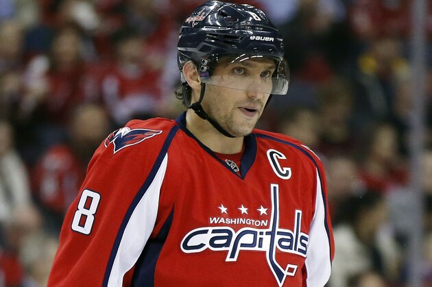 FILE - In this Feb. 16, 2016, file photo, Washington Capitals left wing Alex Ovechkin (8), from Russia, pauses in the third period of an NHL hockey game against the Los Angeles Kings, in Washington. Don't expect many surprises Wednesday when each of the eight teams announce the initial 16 selections to what will become their 23-player rosters for Canada's World Cup of Hockey. (AP Photo/Alex Brandon, File)