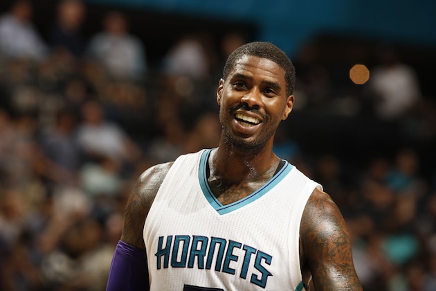 CHARLOTTE, NC - MARCH 11:  Marvin Williams #2 of the Charlotte Hornets is seen during the game against the Detroit Pistons at the Time Warner Cable Arena on March 11, 2016 in Charlotte, North Carolina. NOTE TO USER: User expressly acknowledges and agrees that, by downloading and or using this photograph, User is consenting to the terms and conditions of the Getty Images License Agreement.  Mandatory Copyright Notice:  Copyright 2016 NBAE (Photo by Kent Smith/NBAE via Getty Images)