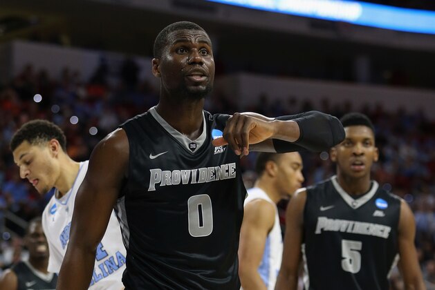 RALEIGH, NC - MARCH 19:  Ben Bentil #0 of the Providence Friars reacts against the North Carolina Tar Heels in the second half during the second round of the 2016 NCAA Men's Basketball Tournament at PNC Arena on March 19, 2016 in Raleigh, North Carolina.  (Photo by Streeter Lecka/Getty Images)