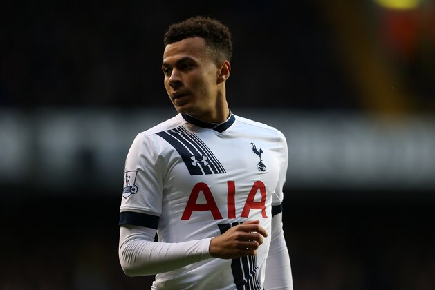 LONDON, ENGLAND - FEBRUARY 06 :  Dele Alli of Tottenham Hotspur during the Barclays Premier League match between Tottenham Hotspur and Watford at White Hart Lane on February 6, 2016 in London, England.  (Photo by Catherine Ivill - AMA/Getty Images)
