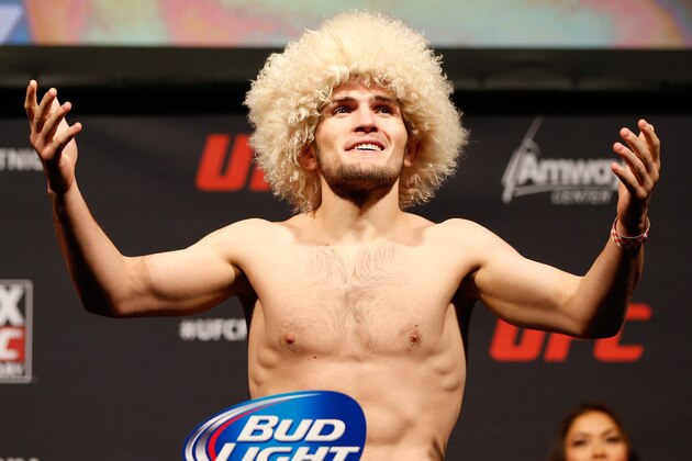 ORLANDO, FL - APRIL 18:  Khabib Nurmagomedov weighs in during the FOX UFC Saturday weigh-in at the Amway Center on April 18, 2014 in Orlando, Florida. (Photo by Josh Hedges/Zuffa LLC/Zuffa LLC via Getty Images)