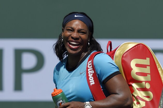 Serena Williams walks off the court after losing to Victoria Azarenka, of Belarus, in a final at the BNP Paribas Open tennis tournament, Sunday, March 20, 2016, in Indian Wells, Calif. Azarenka won 6-4, 6-4. (AP Photo/Mark J. Terrill)