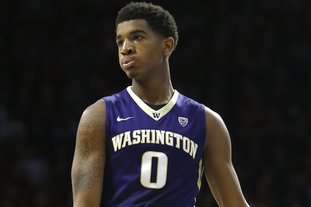 Washington forward Marquese Chriss (0) during the first half of an NCAA college basketball game against Arizona, Thursday, Jan. 14, 2016, in Tucson, Ariz. (AP Photo/Rick Scuteri)