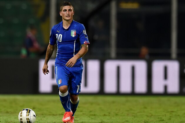 PALERMO, ITALY - SEPTEMBER 06:  Marco Verratti of Italy in action during the UEFA EURO 2016 Qualifier match between Italy and Bulgaria on September 6, 2015 in Palermo, Italy.  (Photo by Claudio Villa/Getty Images)