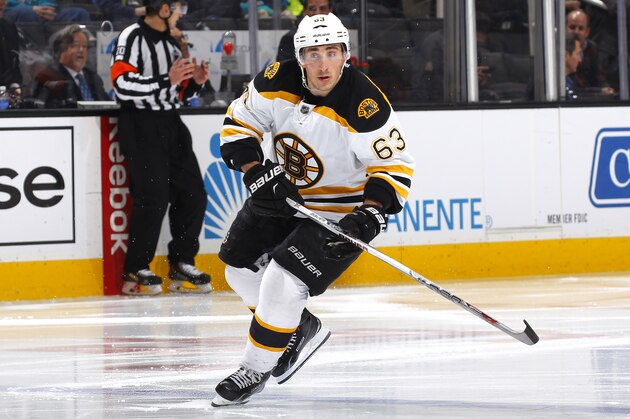 SAN JOSE, CA - MARCH 15: Brad Marchand #63 of the Boston Bruins skates against the San Jose Sharks at SAP Center on March 15, 2016 in San Jose, California. (Photo by Rocky W. Widner/NHL/Getty Images)