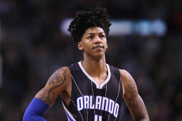 Orlando Magic guard Elfrid Payton (4) during the second quarter of an NBA basketball game in Boston, Monday, March 21, 2016. The Celtics defeated the Magic 107-96. (AP Photo/Charles Krupa)