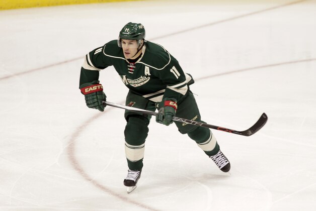 Minnesota Wild left wing Zach Parise (11) plays against the New Jersey Devils during an NHL hockey game, Sunday, Jan. 10, 2016 in St. Paul Minn. (AP Photo/Paul Battaglia)