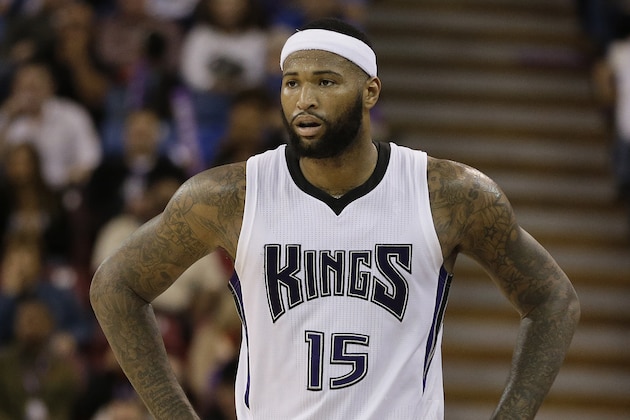 Sacramento Kings center DeMarcus Cousins during the second half of an NBA basketball game against the Utah Jazz, Sunday, March 13, 2016, in Sacramento, Calif.  The Jazz won 108-99. (AP Photo/Rich Pedroncelli)