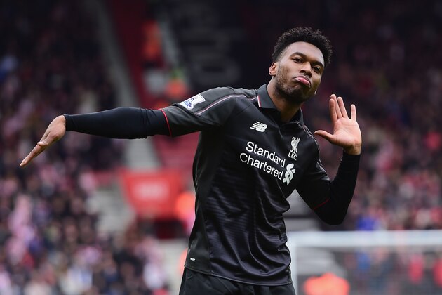 SOUTHAMPTON, ENGLAND - MARCH 20: Daniel Sturridge of Liverpool (15) celebrates as he scores their second goal during the Barclays Premier League match between Southampton and Liverpool at St Mary's Stadium on March 20, 2016 in Southampton, United Kingdom. (Photo by Alex Broadway/Getty Images) SOUTHAMPTON, ENGLAND - MARCH 20: Daniel Sturridge of Liverpool (15) celebrates as he scores their second goal during the Barclays Premier League match between Southampton and Liverpool at St Mary's Stadium on March 20, 2016 in Southampton, United Kingdom. (Photo by Alex Broadway/Getty Images)