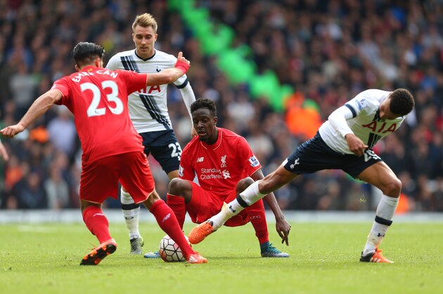 LONDON, ENGLAND - OCTOBER 17:  Divock Origi of Liverpool watches the play go on around him during the Barclays Premier League match between Tottenham Hotspur and Liverpool at White Hart Lane on October 17, 2015 in London, England.  (Photo by Catherine Ivill - AMA/Getty Images)