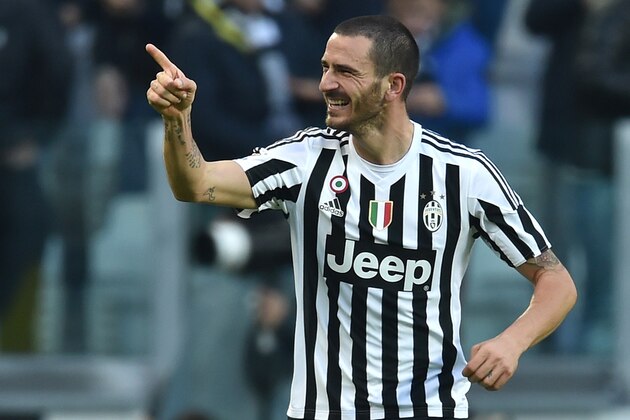 TURIN, ITALY - JANUARY 06:  Leonardo Bonucci of Juventus FC celebrates a goal during the Serie A match between Juventus FC and Hellas Verona FC at Juventus Arena on January 6, 2016 in Turin, Italy.  (Photo by Valerio Pennicino/Getty Images)