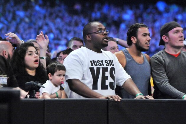 WWE fans reacting to The Undertaker losing at WrestleMania 30.