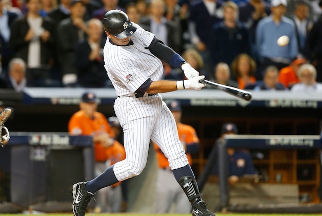 NEW YORK, NY - OCTOBER 06:  (NEW YORK DAILIES OUT)   Alex Rodriguez #13 of the New York Yankees in action against the Houston Astros during the American League Wild Card Game at Yankee Stadium on October 6, 2015 in the Bronx borough of New York City, New York. The Astros defeated the Yankees 3-0.  (Photo by Jim McIsaac/Getty Images)