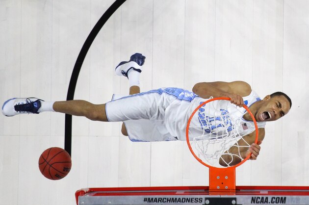 RALEIGH, NC - MARCH 19:  Brice Johnson #11 of the North Carolina Tar Heels reacts after a basket against the Providence Friars during the second round of the NCAA Men's Basketball Tournament at PNC Arena on March 19, 2016 in Raleigh, North Carolina.  (Photo by Streeter Lecka/Getty Images)