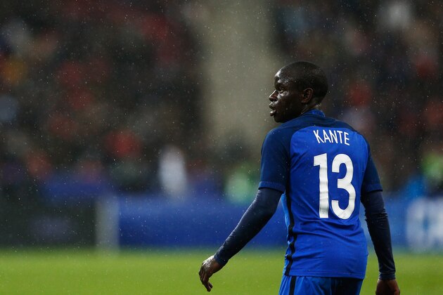 PARIS, FRANCE - MARCH 29:  N'Golo Kante of France in action during the International Friendly match between France and Russia held at Stade de France on March 29, 2016 in Paris, France.  (Photo by Dean Mouhtaropoulos/Getty Images)