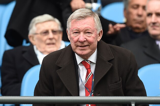 Manchester United's Scottish former manager Alex Ferguson takes his seat ahead of the English Premier League football match between Manchester City and Manchester United at the Etihad Stadium in Manchester, north west England, on March 20, 2016. / AFP / PAUL ELLIS / RESTRICTED TO EDITORIAL USE. No use with unauthorized audio, video, data, fixture lists, club/league logos or 'live' services. Online in-match use limited to 75 images, no video emulation. No use in betting, games or single club/league/player publications.  /         (Photo credit should read PAUL ELLIS/AFP/Getty Images)