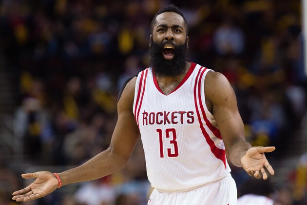 CLEVELAND, OH - MARCH 29: James Harden CLEVELAND, OH - MARCH 29: James Harden