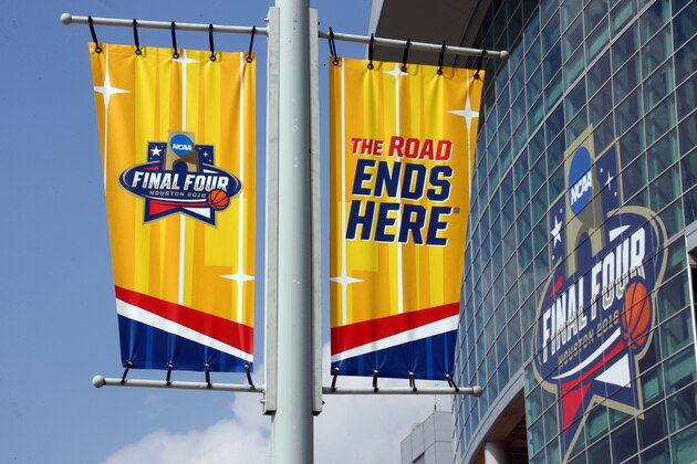 HOUSTON, TEXAS - MARCH 31:  2016 NCAA Men's Final Four banners are seen outside of NRG Stadium on March 31, 2016 in Houston, Texas.  (Photo by Ronald Martinez/Getty Images)