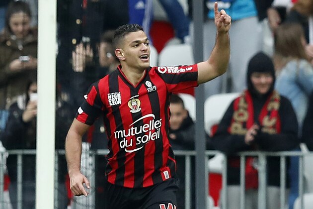 Nice's French forward Hatem Ben Arfa celebrates after scoring a goal during the French L1 football match between Nice and Gazelec Ajaccio at the Allianz Riviera stadium in Nice, southeastern France, on March 20, 2016.   AFP PHOTO / VALERY HACHE / AFP / VALERY HACHE        (Photo credit should read VALERY HACHE/AFP/Getty Images)