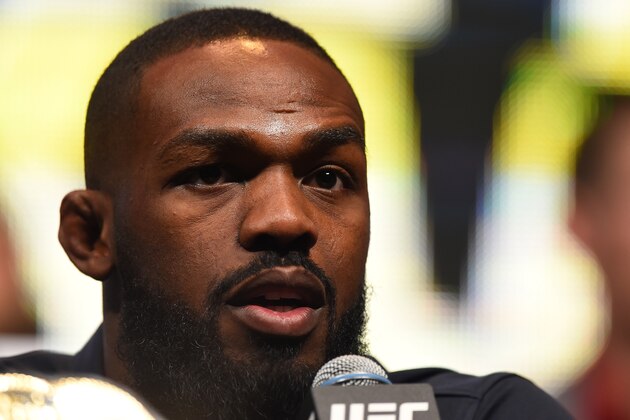 LAS VEGAS, NV - MARCH 04:  Former UFC light heavyweight champion Jon Jones interacts with media during the UFC Unstoppable launch press conference at the MGM Grand Garden Arena on March 4, 2016 in Las Vegas, Nevada. (Photo by Josh Hedges/Zuffa LLC/Zuffa LLC via Getty Images)