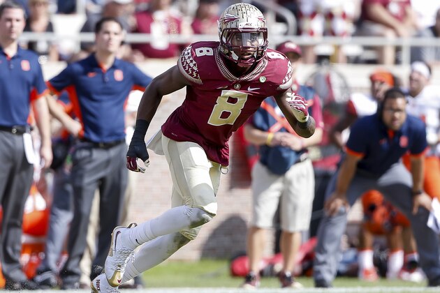TALLAHASSEE, FL - OCTOBER 31: Cornerback Jalen Ramsey #8 of the Florida State Seminoles during the game against the Syracuse Orange at Doak Campbell Stadium on Bobby Bowden Field on October 31, 2015 in Tallahassee, Florida. Florida State defeated Syracuse 45 to 21. (Photo by Don Juan Moore/Getty Images)