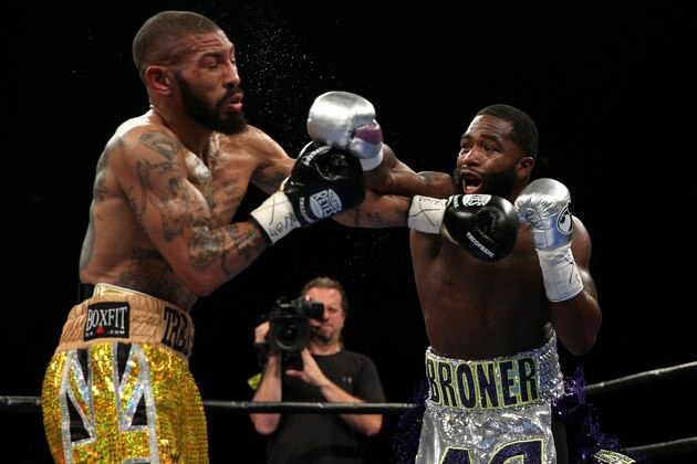 WASHINGTON, DC - APRIL 01: Ashley Theophane (L) and Adrien Broner exchange punches in their super lightweight championship bout at the DC Armory on April 1, 2016 in Washington, DC. (Photo by Patrick Smith/Getty Images) WASHINGTON, DC - APRIL 01: Ashley Theophane (L) and Adrien Broner exchange punches in their super lightweight championship bout at the DC Armory on April 1, 2016 in Washington, DC. (Photo by Patrick Smith/Getty Images)