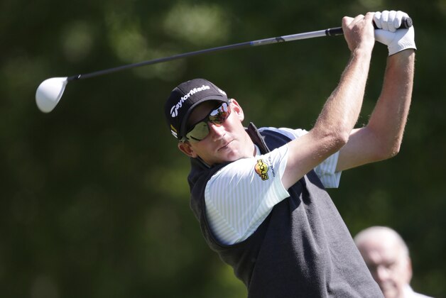 Apr 2, 2016; Humble, TX, USA; Jim Herman tees off on the second hole during the third round of the Shell Houston Open at Golf Club of Houston - The Tournament Course. Mandatory Credit: Erich Schlegel-USA TODAY Sports