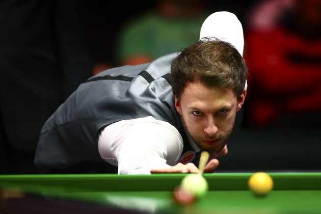 LONDON, ENGLAND - JANUARY 11:  Judd Trump of England plays a shot in his first round match against Stephen Maguire of Scotland during Day Two of the Dafabet Masters at Alexandra Palace on January 11, 2016 in London, England.  (Photo by Jordan Mansfield/Getty Images)