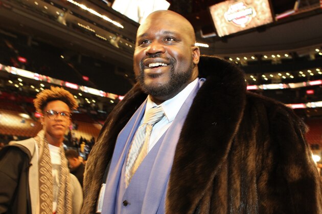 TORONTO, ON - FEBRUARY 13:  NBA Legend, Shaquille O'Neal arrives at the arena as part of NBA All-Star 2016 on February 13, 2016 at the Air Canada Centre in Toronto, Ontario Canada. NOTE TO USER: User expressly acknowledges and agrees that, by downloading and/or using this photograph, user is consenting to the terms and conditions of the Getty Images License Agreement.  Mandatory Copyright Notice: Copyright 2016 NBAE (Photo by Chris Marion/NBAE via Getty Images)