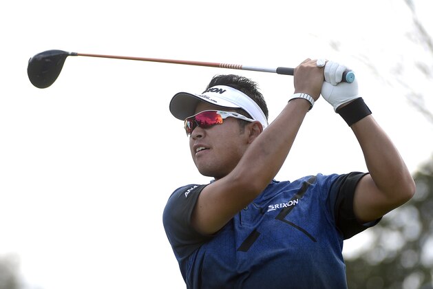 Hideki Matsuyama, of Japan, tees off on the tenth hole during the final round of the Arnold Palmer Invitational golf tournament in Orlando, Fla., Sunday, March 20, 2016. (AP Photo/Phelan M. Ebenhack)