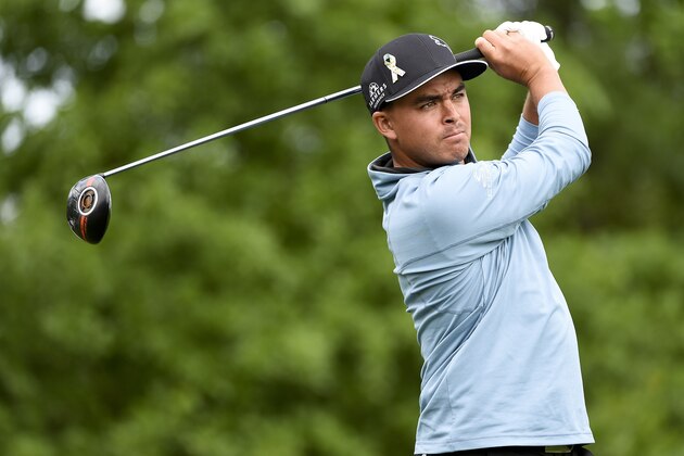 Rickie Fowler tees off on the 15th hole during the second round of the Houston Open golf tournament, Friday, April 1, 2016, in Humble, Texas. (AP Photo/Eric Christian Smith)