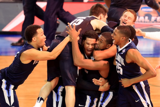 HOUSTON, TEXAS - APRIL 04:  The Villanova Wildcats celebrate defeating the North Carolina Tar Heels 77-74 to win the 2016 NCAA Men's Final Four National Championship game at NRG Stadium on April 4, 2016 in Houston, Texas.  (Photo by Scott Halleran/Getty Images)