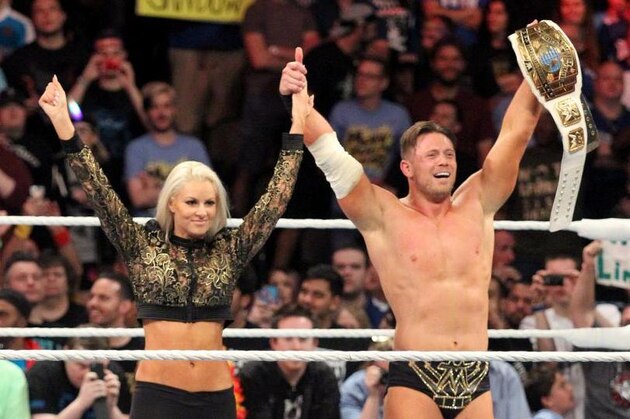 LOS ANGELES, CA - SEPTEMBER 24:  Professional wrestler Michael 'The Miz' Mizanin (L) and model Maryse Ouellet attend the VIP sneak peek of the go90 Social Entertainment Platform at the Wallis Annenberg Center for the Performing Arts on September 24, 2015 in Los Angeles, California.  (Photo by John Sciulli/Getty Images for go90)