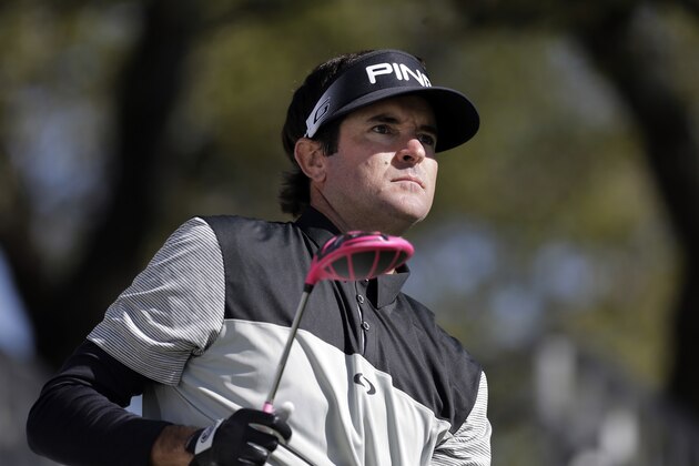 ADVANCE FOR WEEKEND EDITIONS, APRIL 2-3 -FILE - In this March 24, 2016, file photo, Bubba Watson watches his drive on the first hole during round-robin play against Emiliano Grillo at the Dell Match Play Championship golf tournament at Austin County Club in Austin, Texas. Seven of the top 14 players in the world already have won this year, with a showdown looming amid azaleas and dogwoods at Augusta National.   (AP Photo/Eric Gay, File)