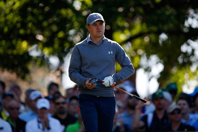 AUGUSTA, GEORGIA - APRIL 05:  Jordan Spieth of the United States watches his shot during a practice round prior to the start of the 2016 Masters Tournament at Augusta National Golf Club on April 5, 2016 in Augusta, Georgia.  (Photo by Kevin C. Cox/Getty Images)