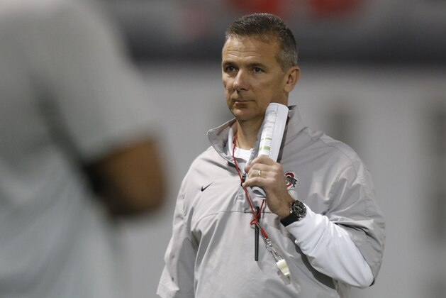 Ohio State head coach Urban Meyer during their Spring NCAA college football practice Tuesday, March 8, 2016, in Columbus, Ohio. (AP Photo/Jay LaPrete)